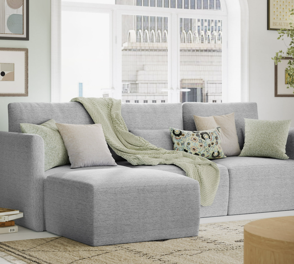 Beautiful Drew Modular Sectional Sofa with Ottoman